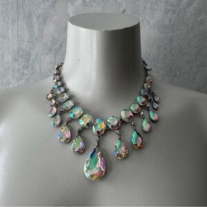 Stunning Aurora Borealis Iridescent Teardrop Necklace